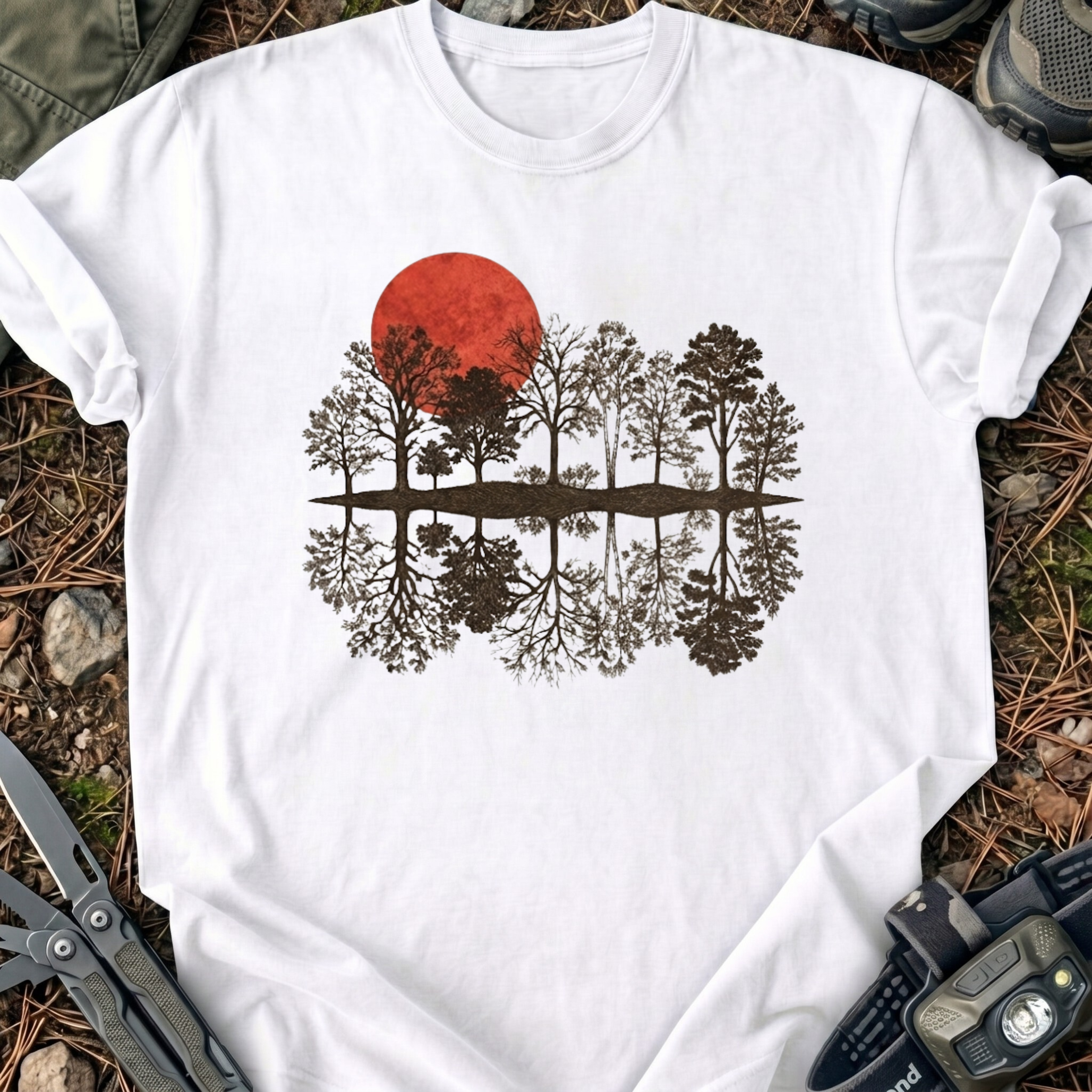 Mirroring Sun Trees T-Shirt