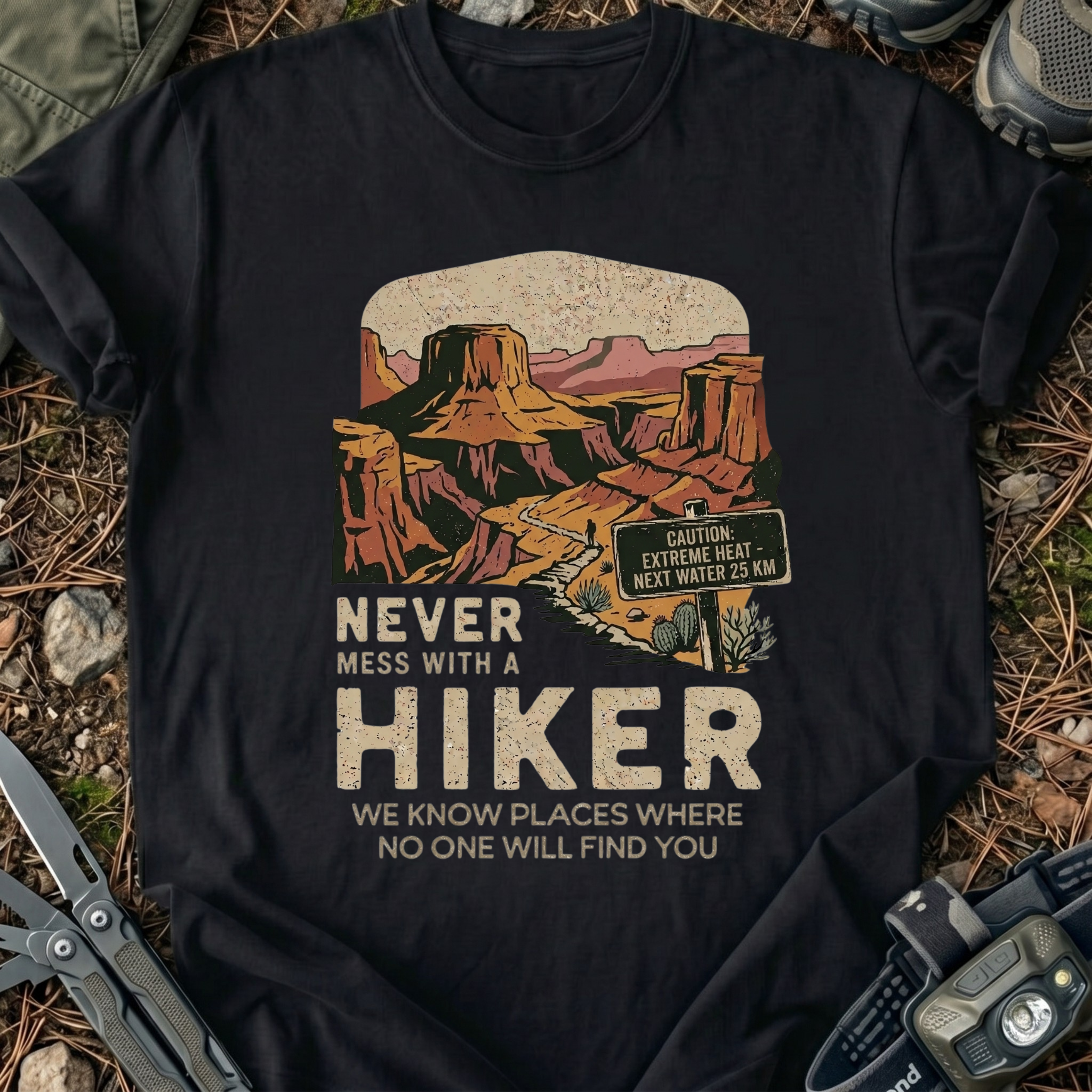 Never Mess With A Hiker T-Shirt