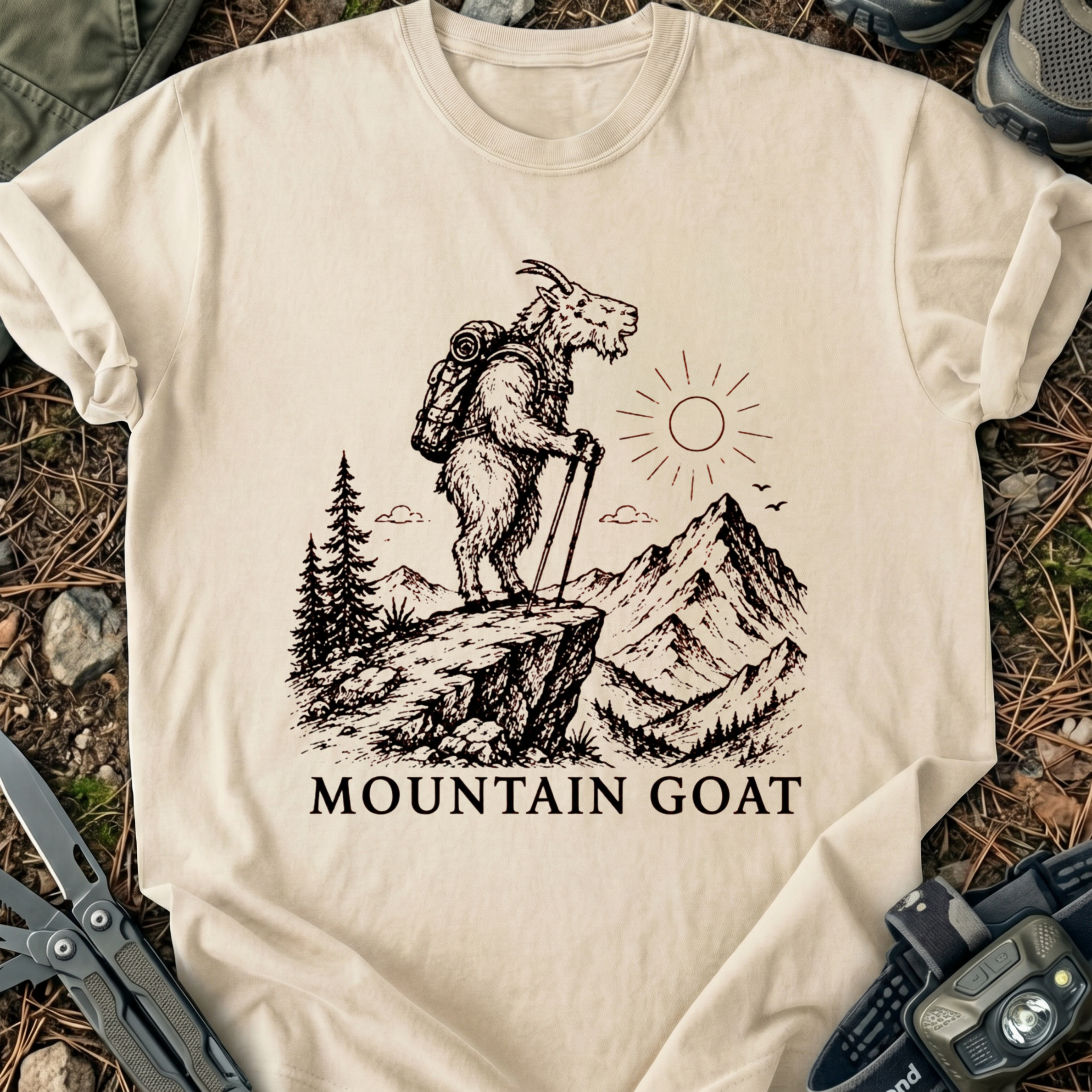 Mountain Goat Simple T-Shirt