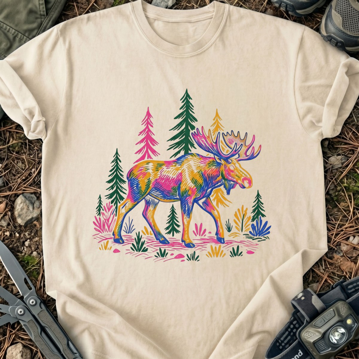 Colorful Moose T-Shirt