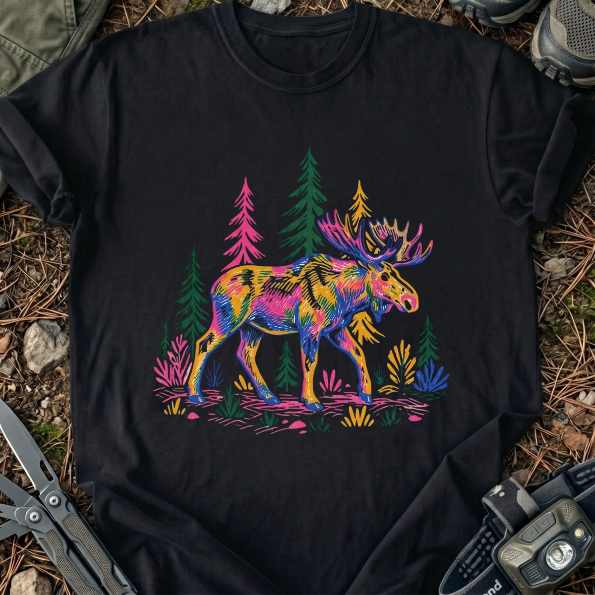 Colorful Moose T-Shirt