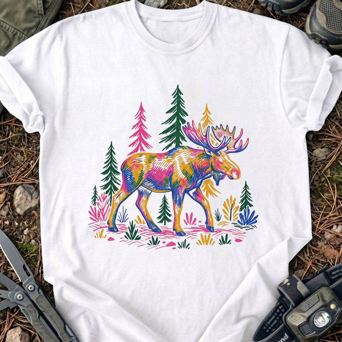 Colorful Moose T-Shirt