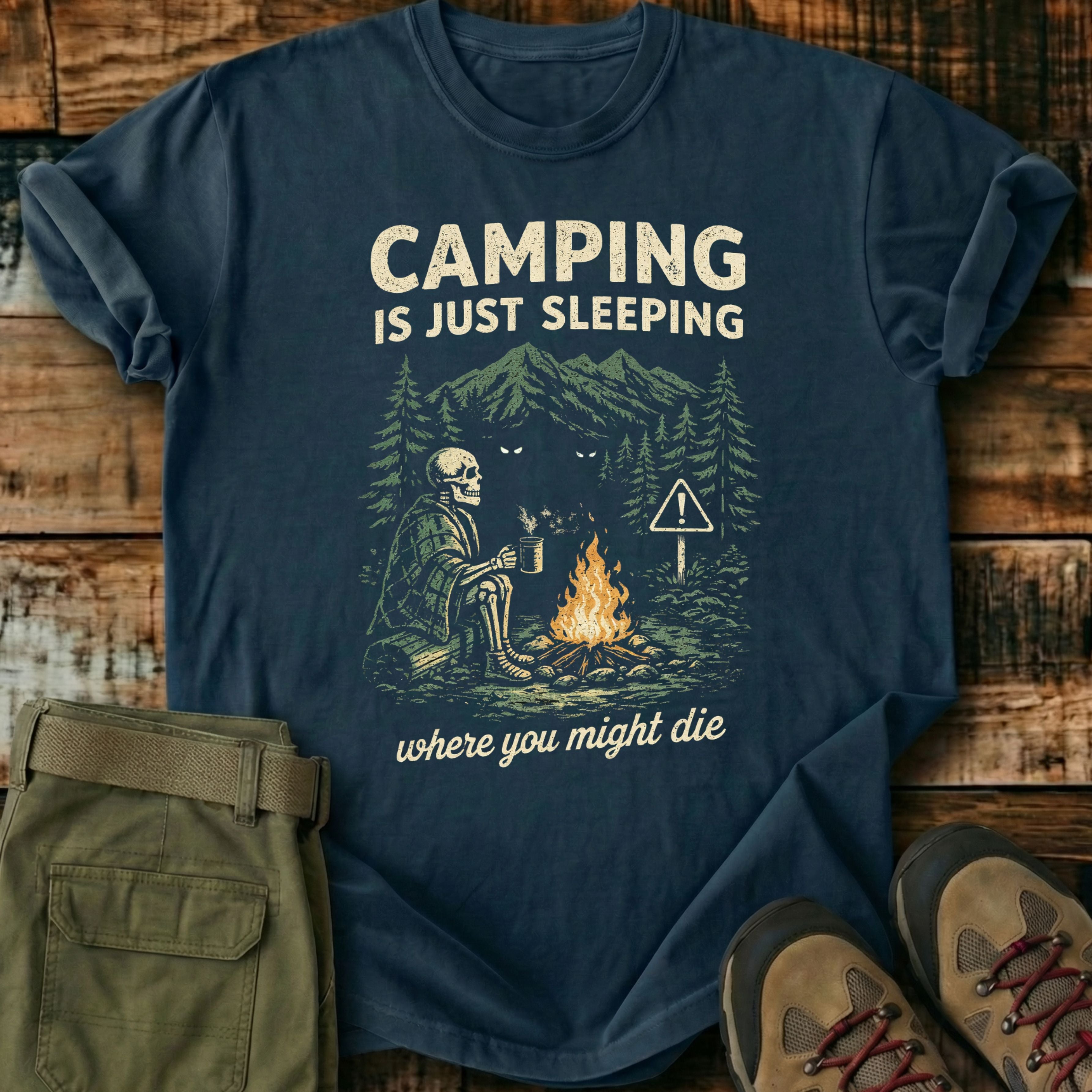 Camping Sceleton T-Shirt