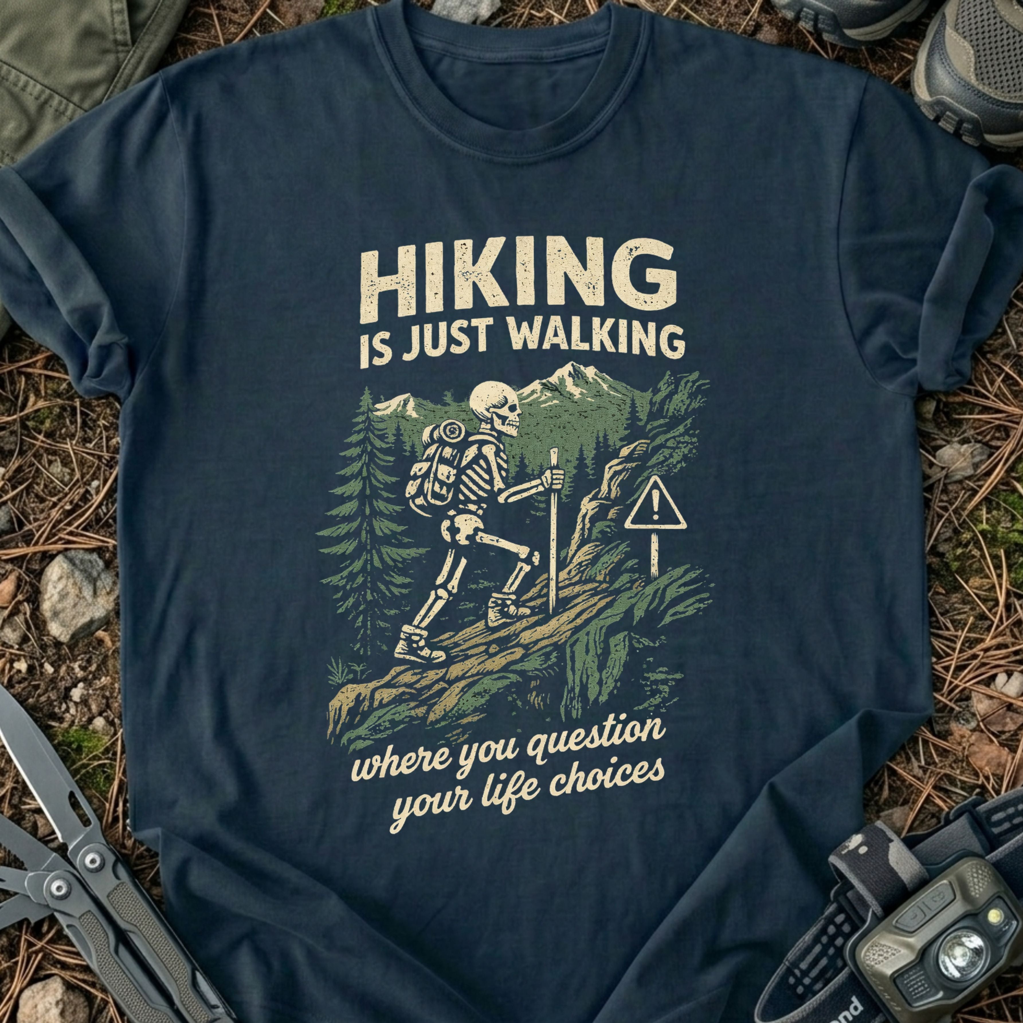 Hiking Skeleton T-Shirt