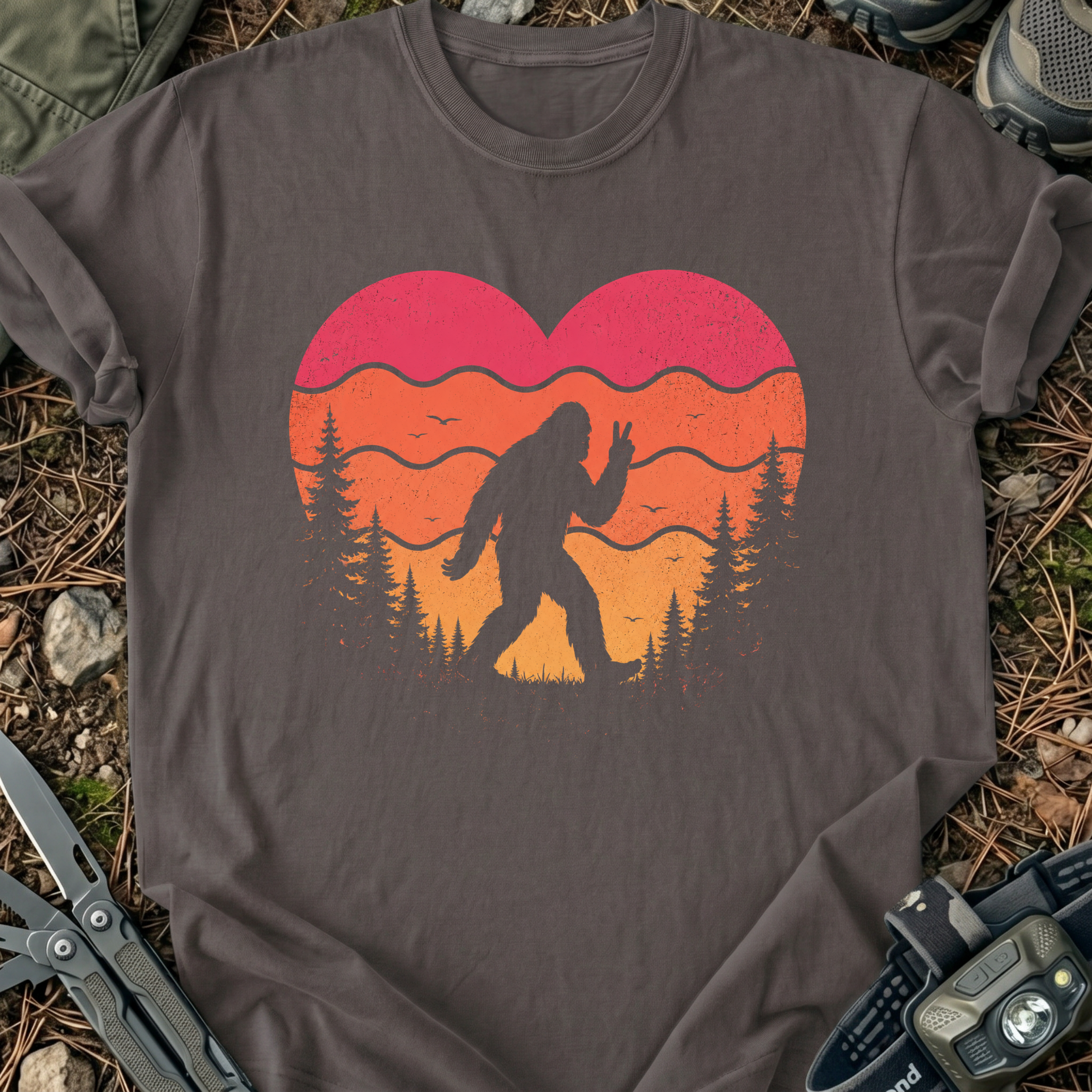 Big Bigfoot Heart T-Shirt