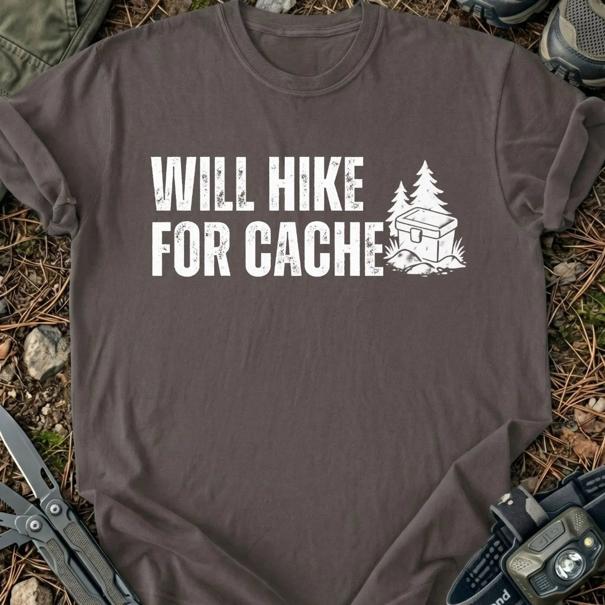 Will Hike For Cache T-Shirt